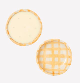 evermore candles in gingham ceramic bowls by kana london