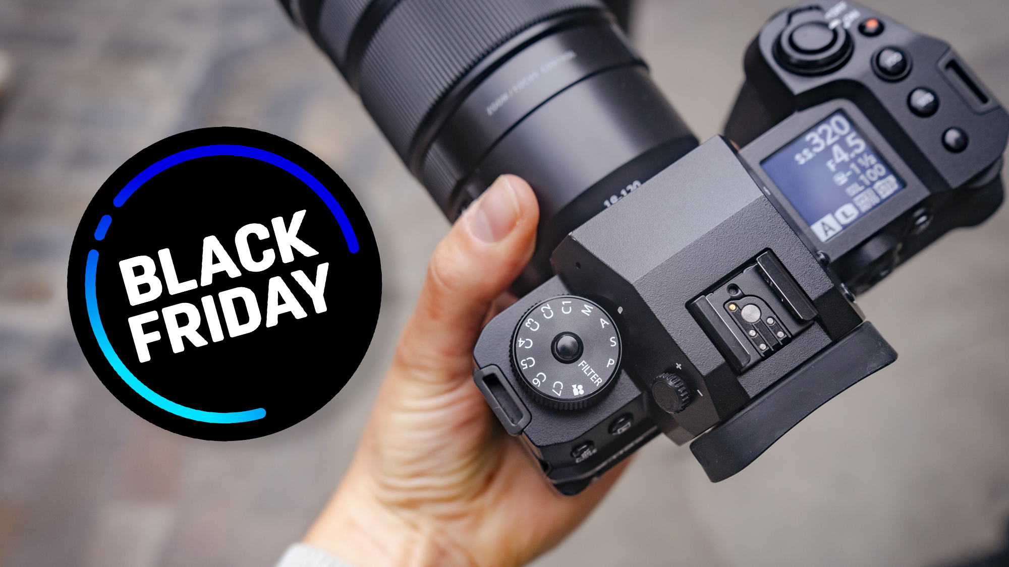 Fujifilm X-H2s camera and Black Friday banner