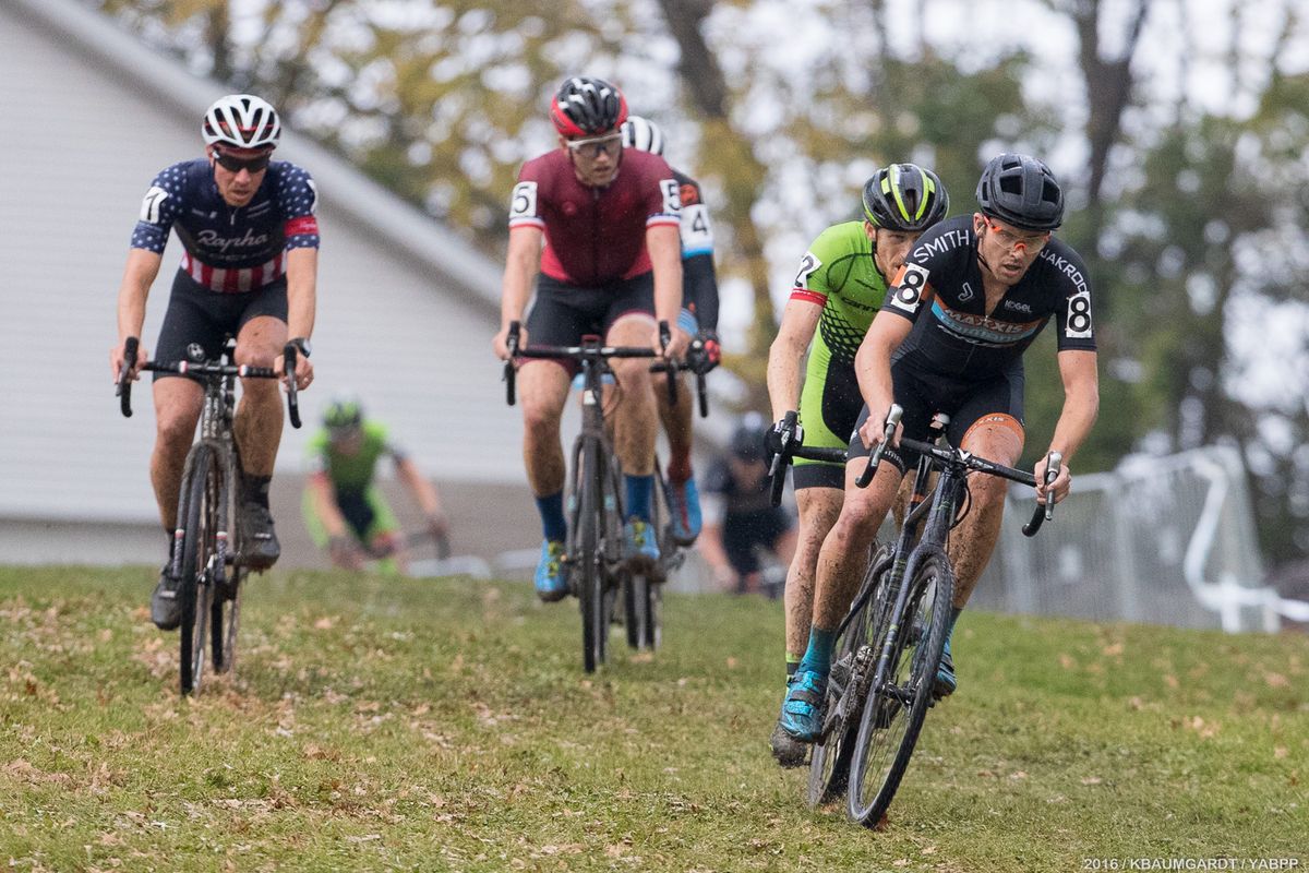 Hyde works his way forward with Powers close behind and Curtis White rapidly closing in.