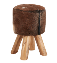 Round stool with teak legs, La Redoute