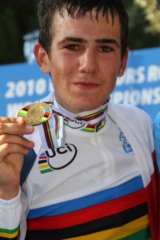 Olivier Le Gac (France) shows off his gold medal