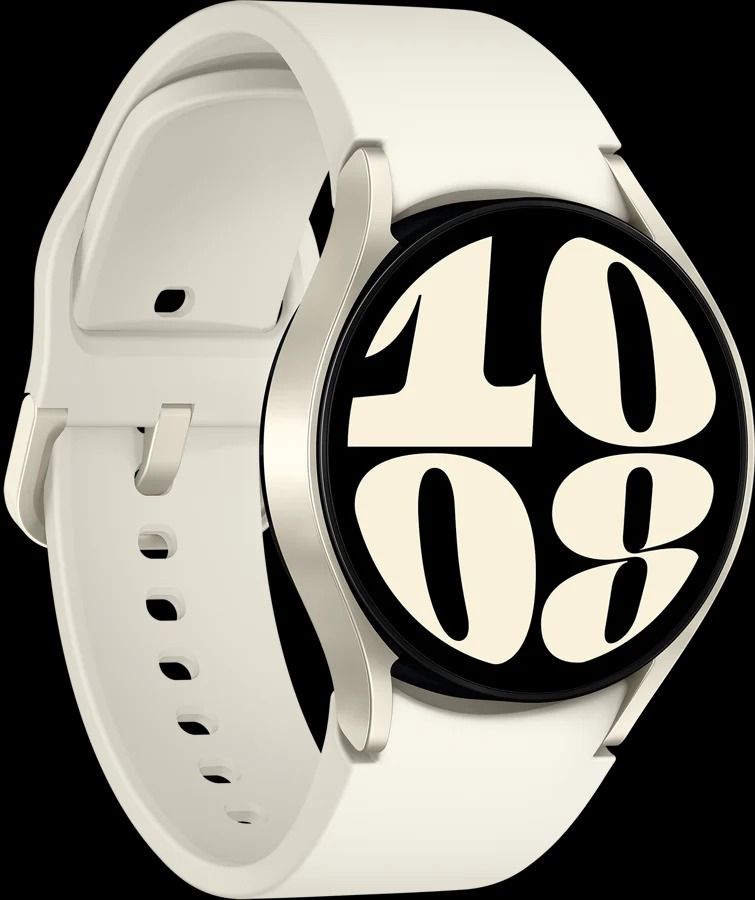 Galaxy Watch 6 in white showing its watch face
