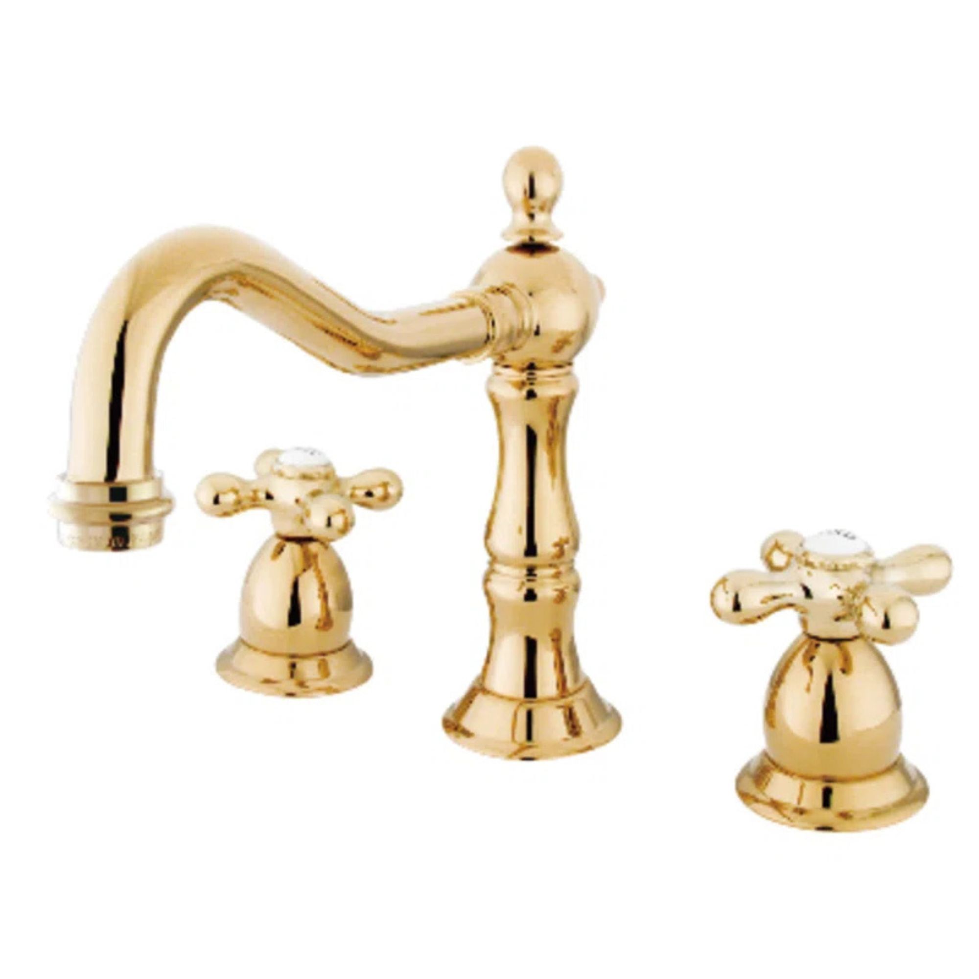 Kingston Brass Heritage Two-Handle 3-Hole Deck Mount Widespread Bathroom Faucet