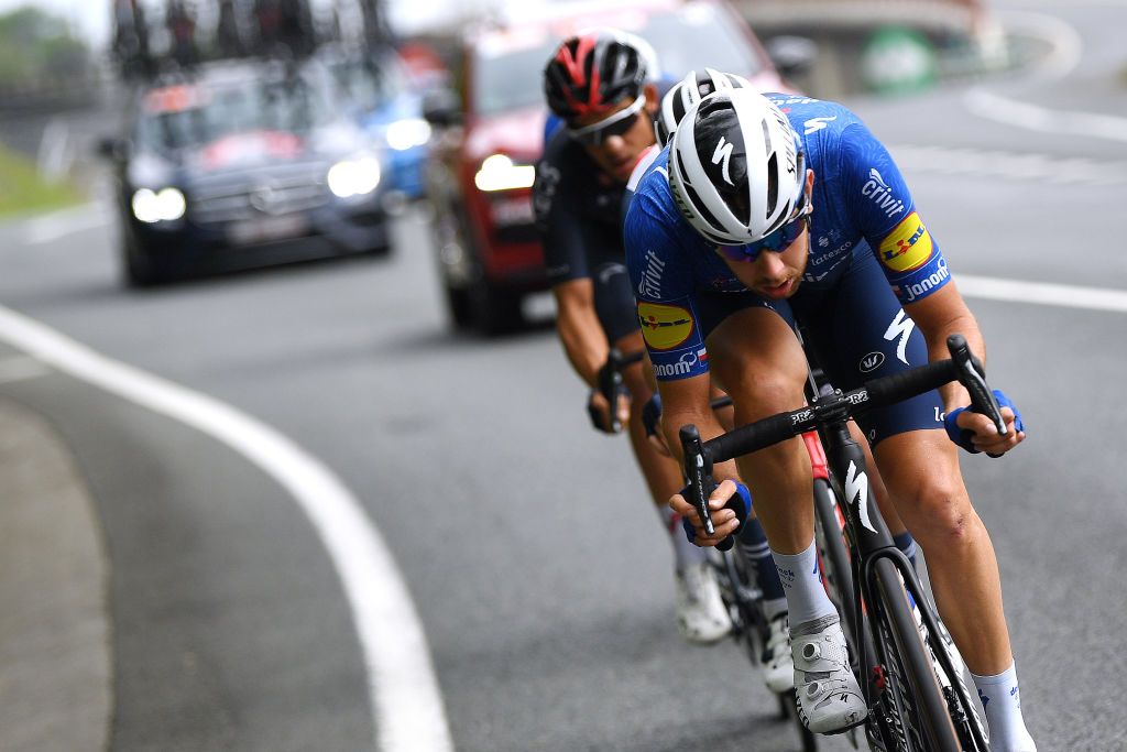 ONDARROA SPAIN APRIL 09 Josef Cerny of Czech Republic and Team Deceuninck QuickStep during the 60th ItzuliaVuelta Ciclista Pais Vasco 2021 Stage 5 a 1602km stage from Hondarribia to Ondarroa Breakaway itzulia ehitzulia on April 09 2021 in Ondarroa Spain Photo by David RamosGetty Images