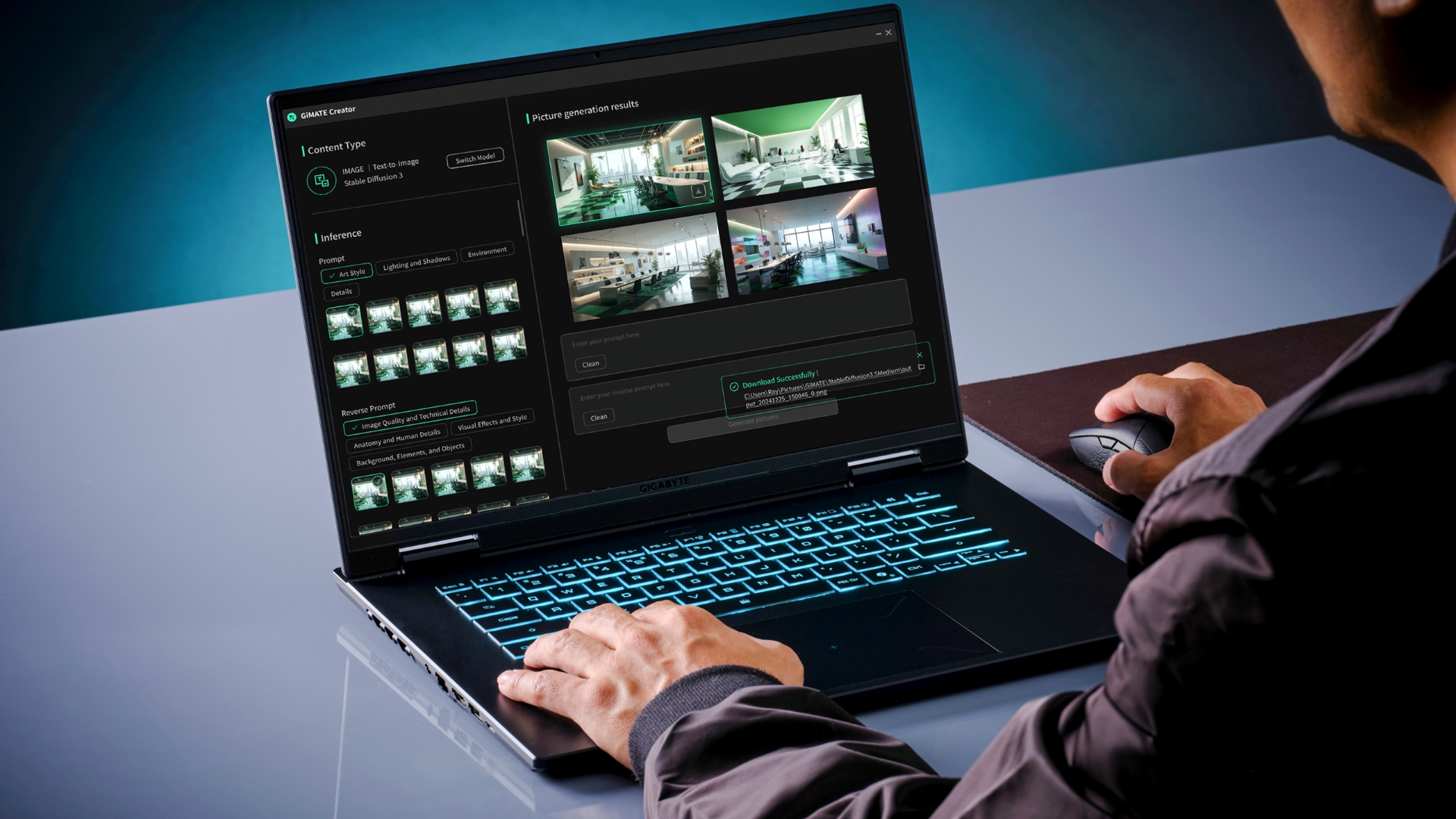 Gigabyte Aero A16 Pro at work