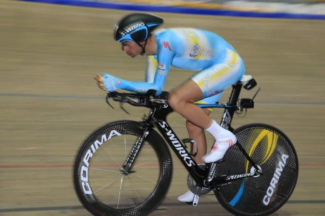 Nibali on the Brescia track