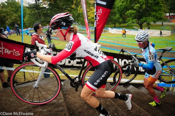 Mo Bruno-Roy (Bob&rsquo;s Red Mill/ Seven Cycles) was having a much better race today