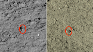 The two spheres spotted by Yutu 2