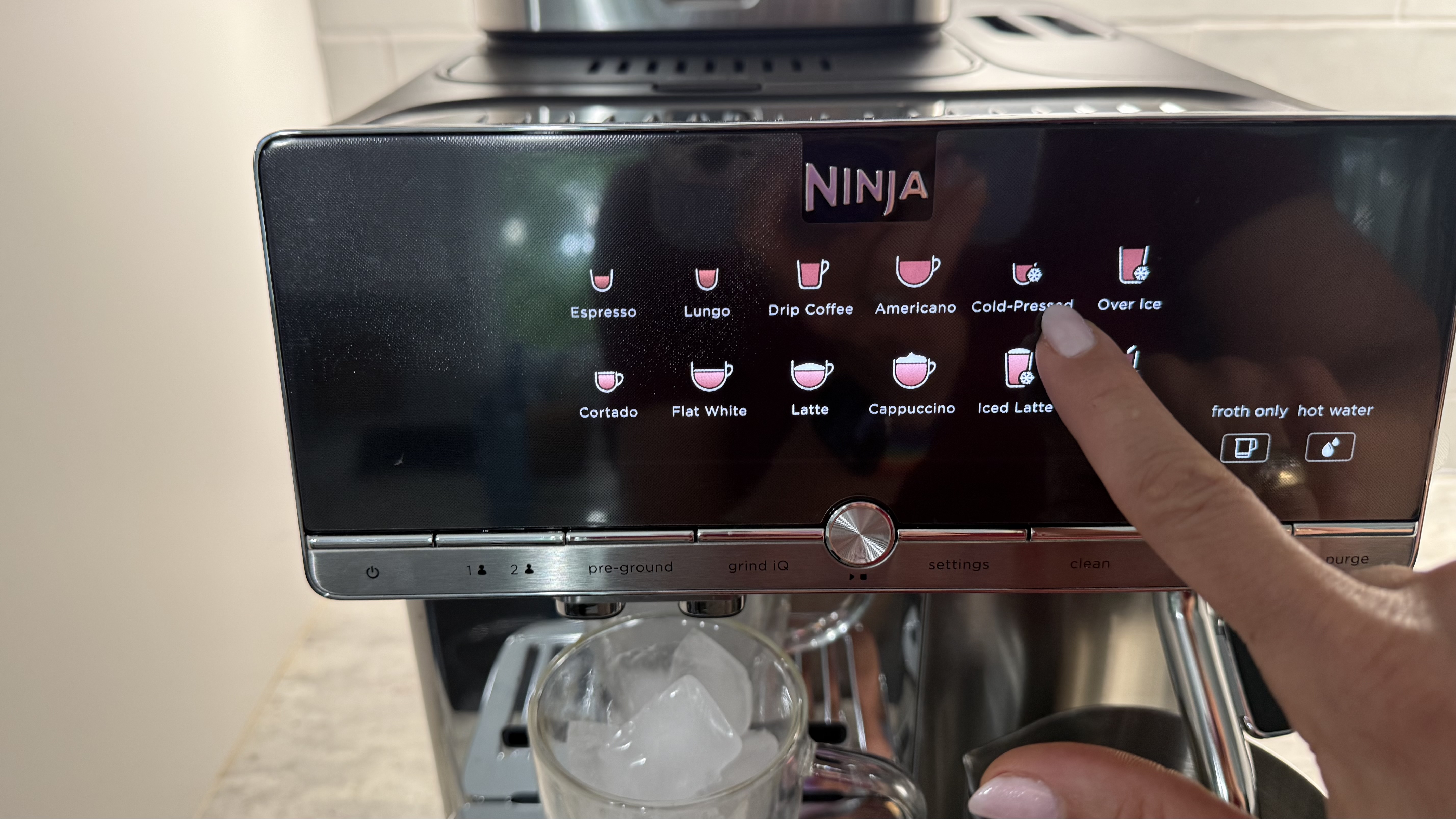 Ninja AutoBarista Pro close up of screen