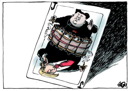 Political cartoon World Trump Kim Jong-Un