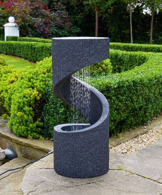 LED water feature in a large garden