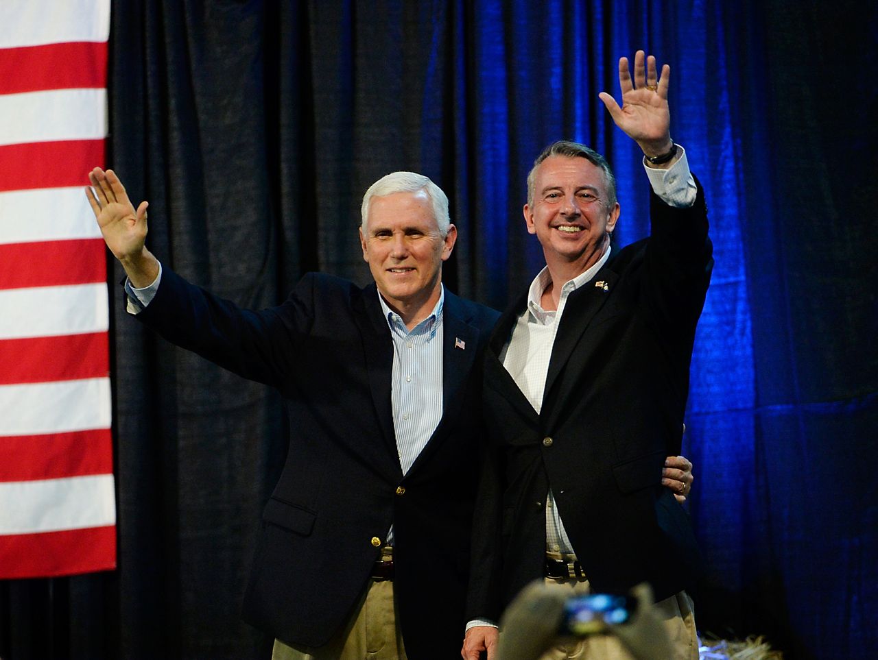 Vice President Mike Pence campaigns with Virginia gubernatorial candidate Ed Gillespie.