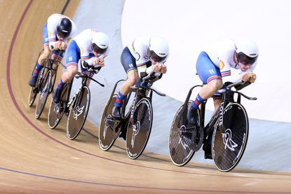 Team GB in team pursuit at Jakarta Nations Cup 2023