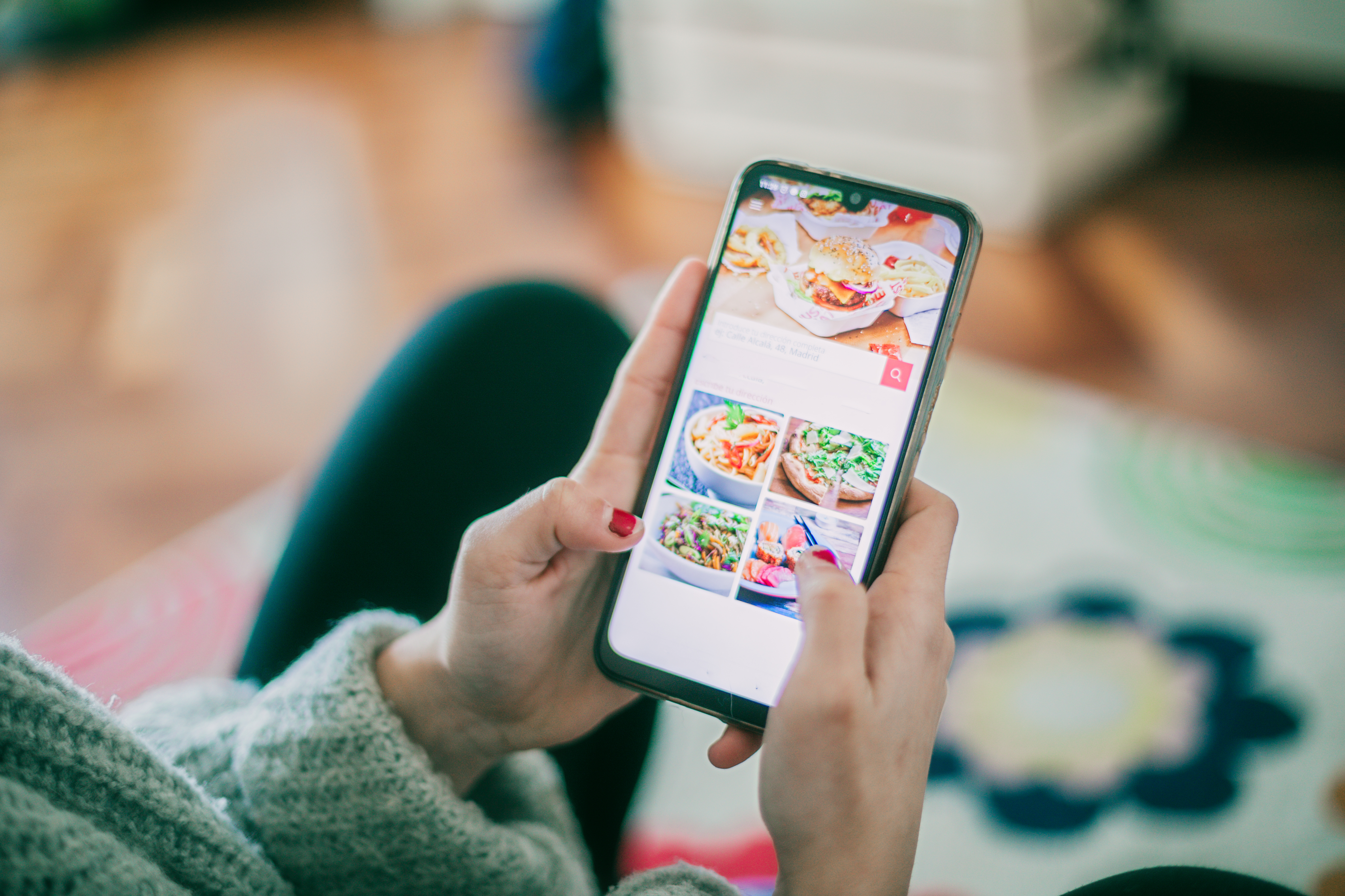 Woman using meal delivery service