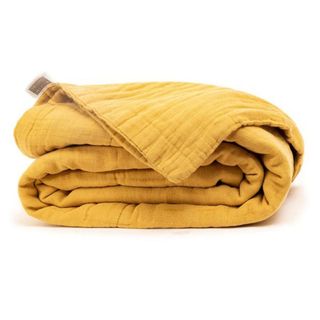 Yellow folded blanket