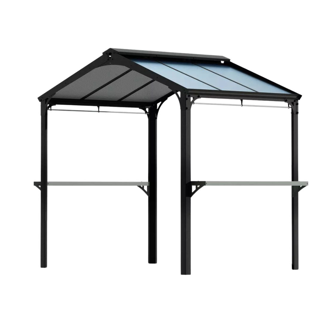 Palram , Palram Canopia Black Garden Austin Bbq Gazebo 6 X 8ft