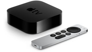 Apple TV console and remote