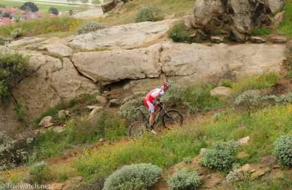 Max Plaxton (Specialized) hammers up the mountain on his last lap