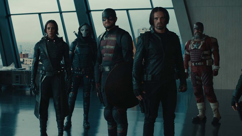 The titular Thunderbolts teams standing in the building formerly known as Avengers Tower in Marvel&#039;s Thunderbolts movie