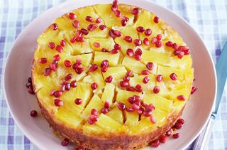Pineapple and pomegranate upside down cake