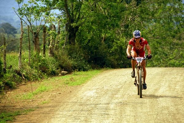 Rebecca Rusch out on course during stage 1