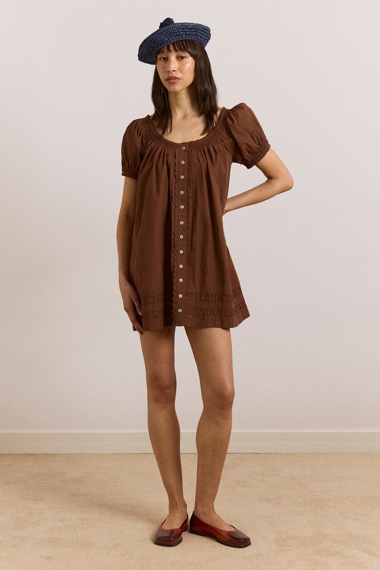 Noemie Mini Dress - Choc