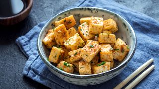 Tofu, a form of soy and a complete source of protein