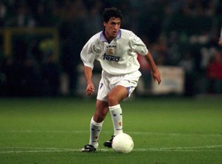 Raul in action for Real Madrid in November 1997.