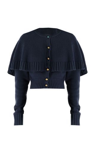 Cape-Detailed Knit Wool-Cashmere Cardigan