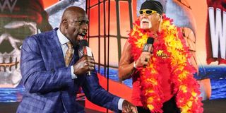 Titus O'Neil and Hulk Hogan at WrestleMania 37