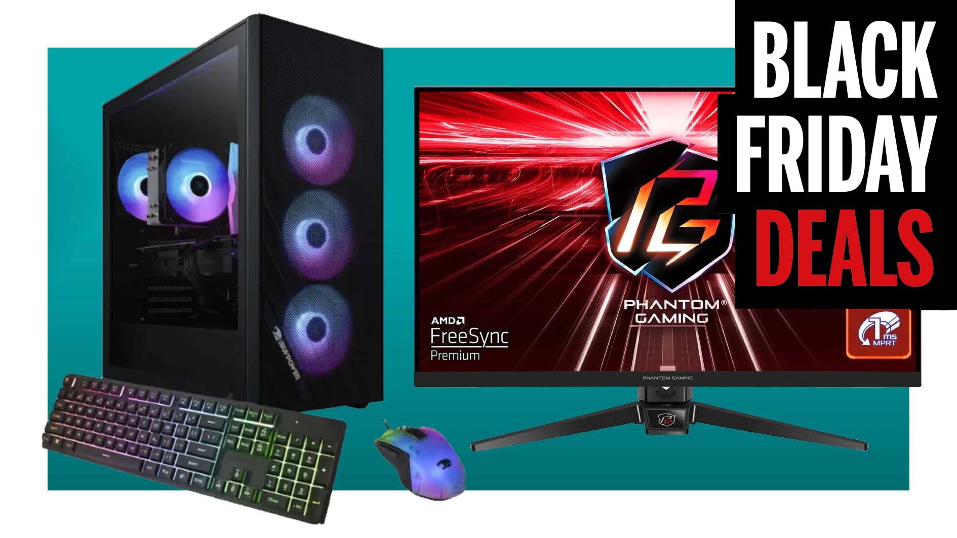 iBuyPower gaming PC and ASRock gaming monitor