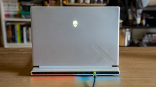 Alienware x16 R2 review unit on desk
