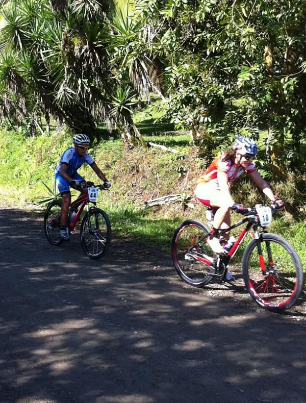 Rebecca Rusch (Specialized) in second at this point during stage 4