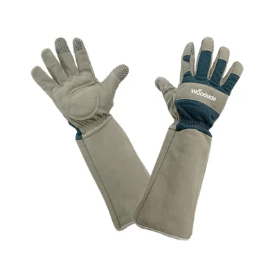 Woodside Heavy Duty Thorn Resistant Gardening Gloves With Long Sleeve Forearm Protection L-Xl
