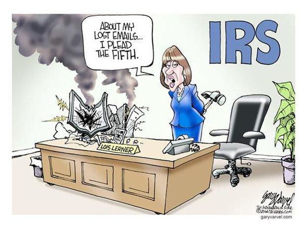 Political cartoon IRS emails