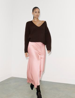 Satin Maxi Slip Skirt