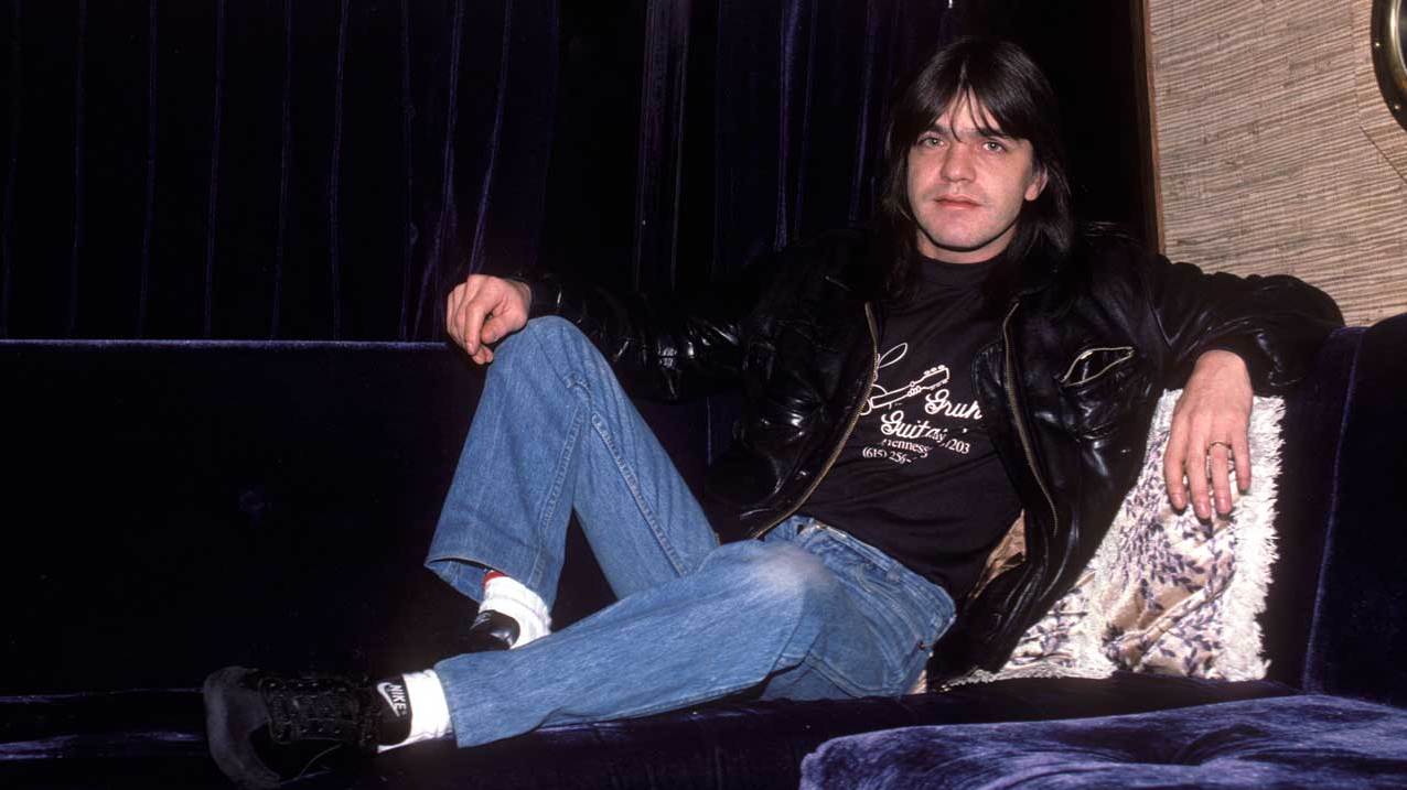 Malcolm Young on the AC/DC tour bus in 1985