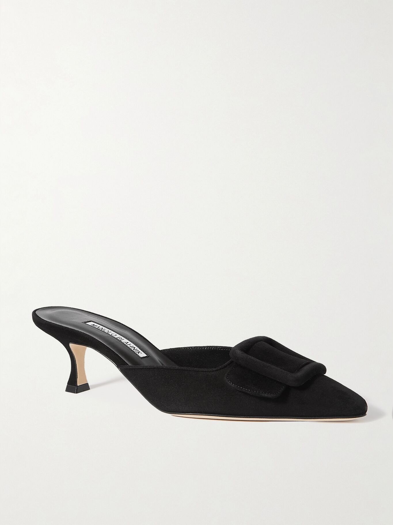 Manolo Blahnik, Maysale 50 Buckled Suede Mules