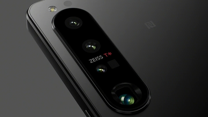 A close-up of the Sony Xperia 1 IV's rear camera