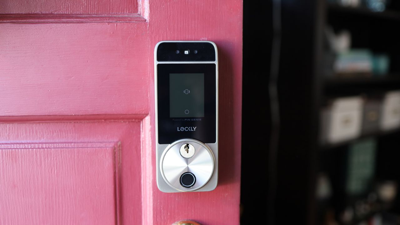 Lockly Visage Zeno Series smart lock installed on door