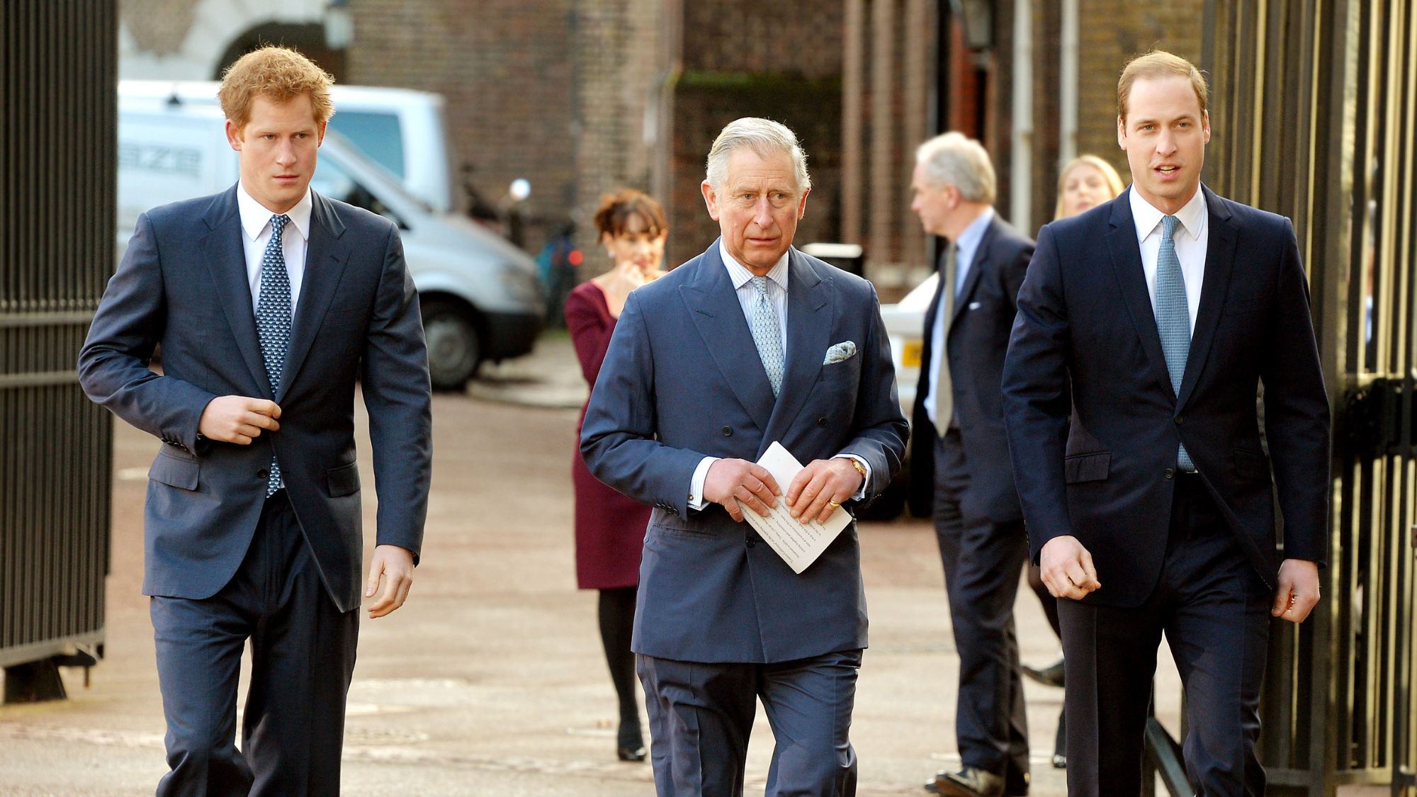 King Charles, Prince William and Prince Harry attend the Illegal Wildlife Trade Conference in 2014