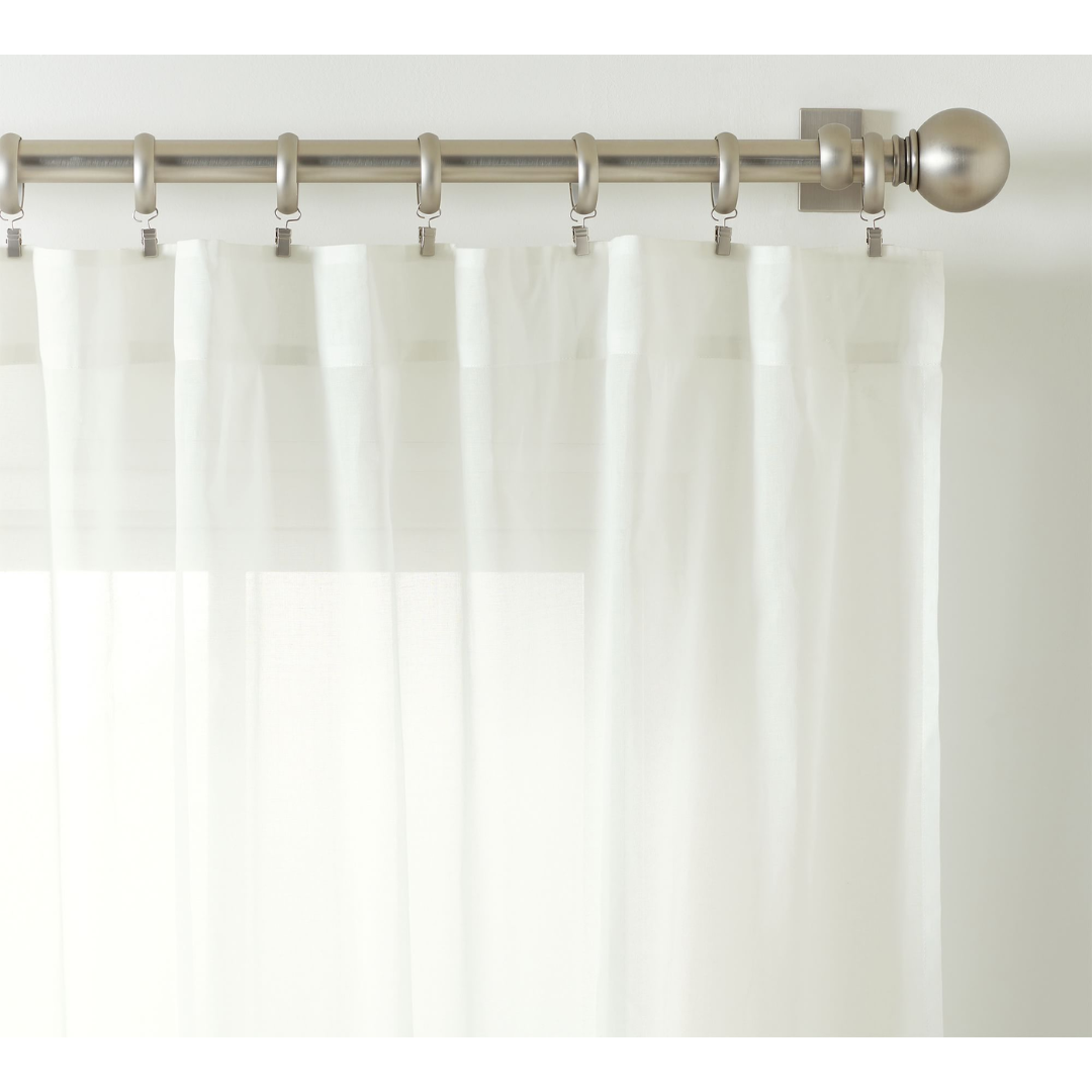 sheer white curtain from pottery barn