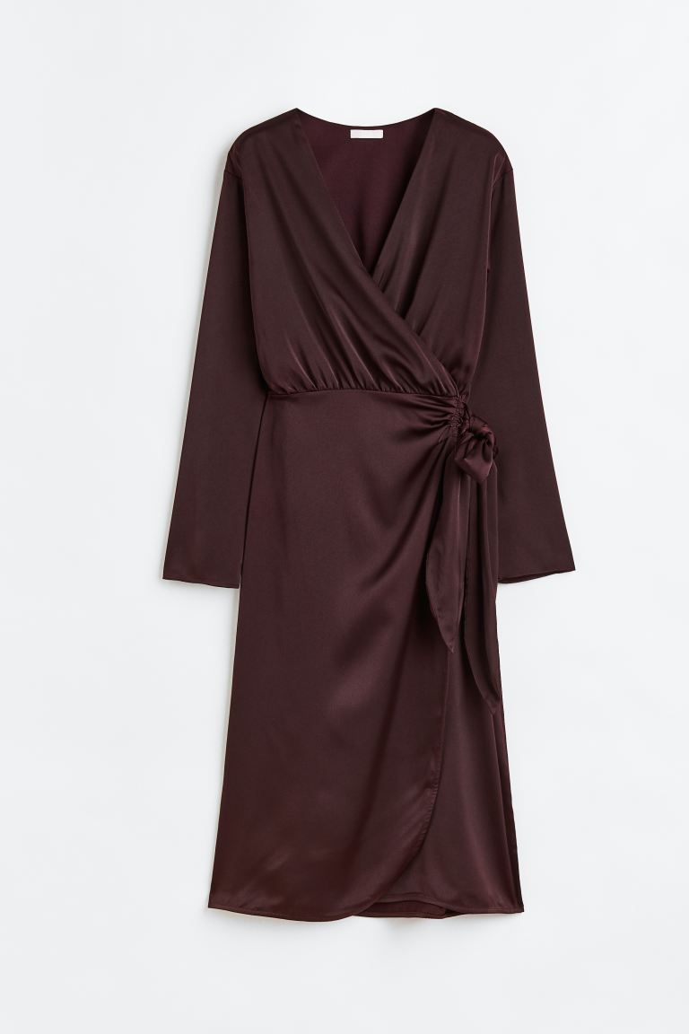Satin Wrap Dress