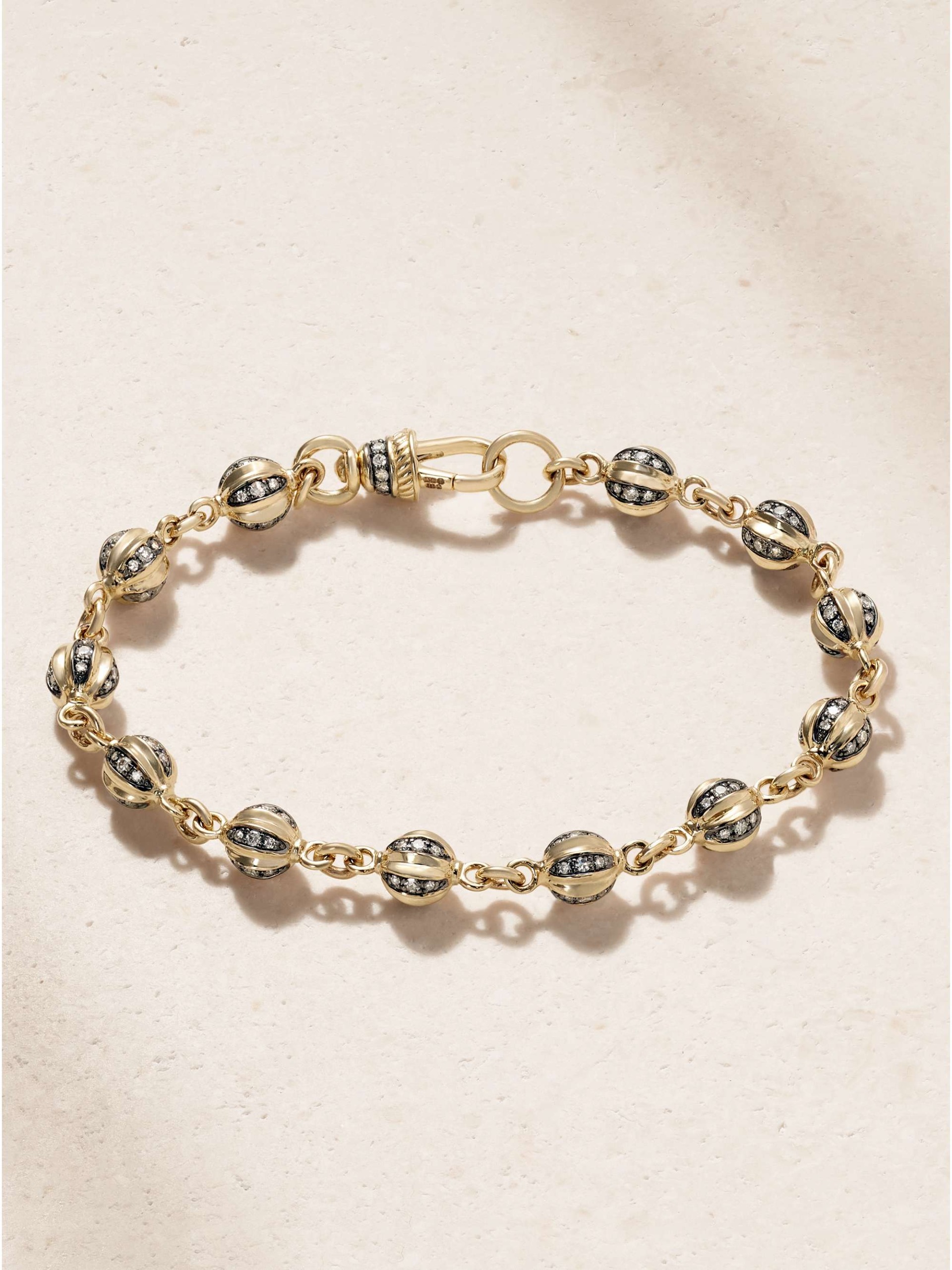 14-Karat Gold Rhodium-Plated Diamond Bracelet