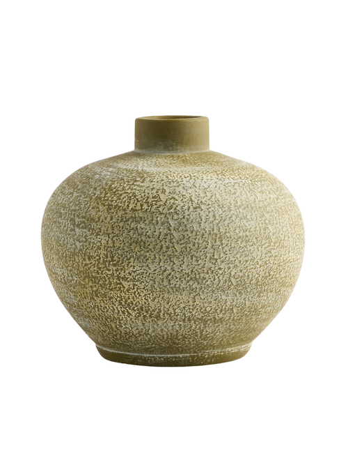 Ophelia Matte Olive Round Vase 10"