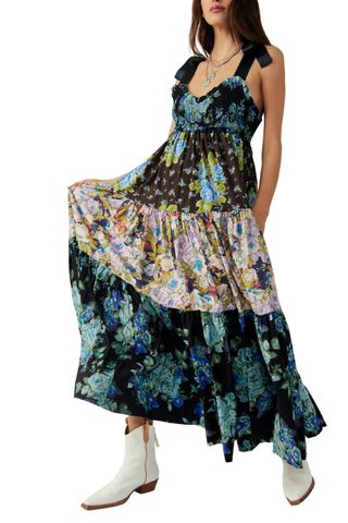 Free People Bluebell Mixed Floral Cotton Maxi Dress