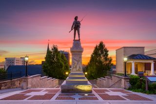 an image of a statue on Monument Terrace, Lynchburg, VA