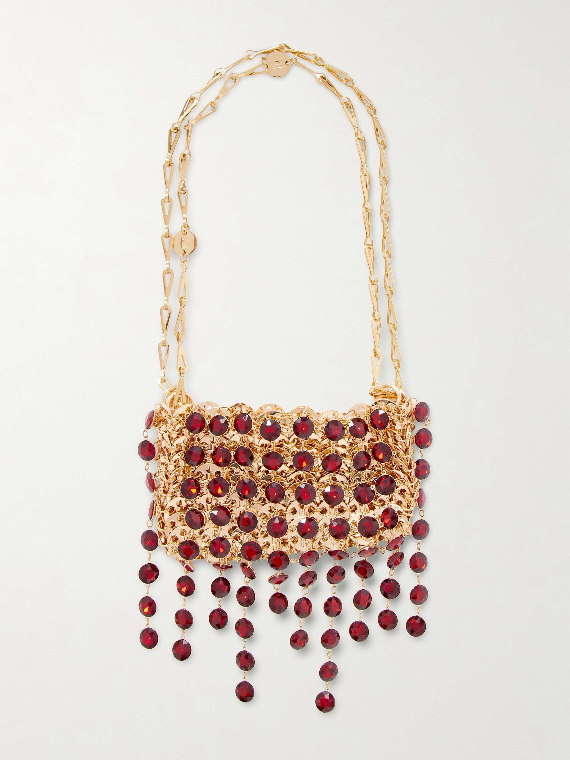 Crystal-Embellished Chainmail Shoulder Bag