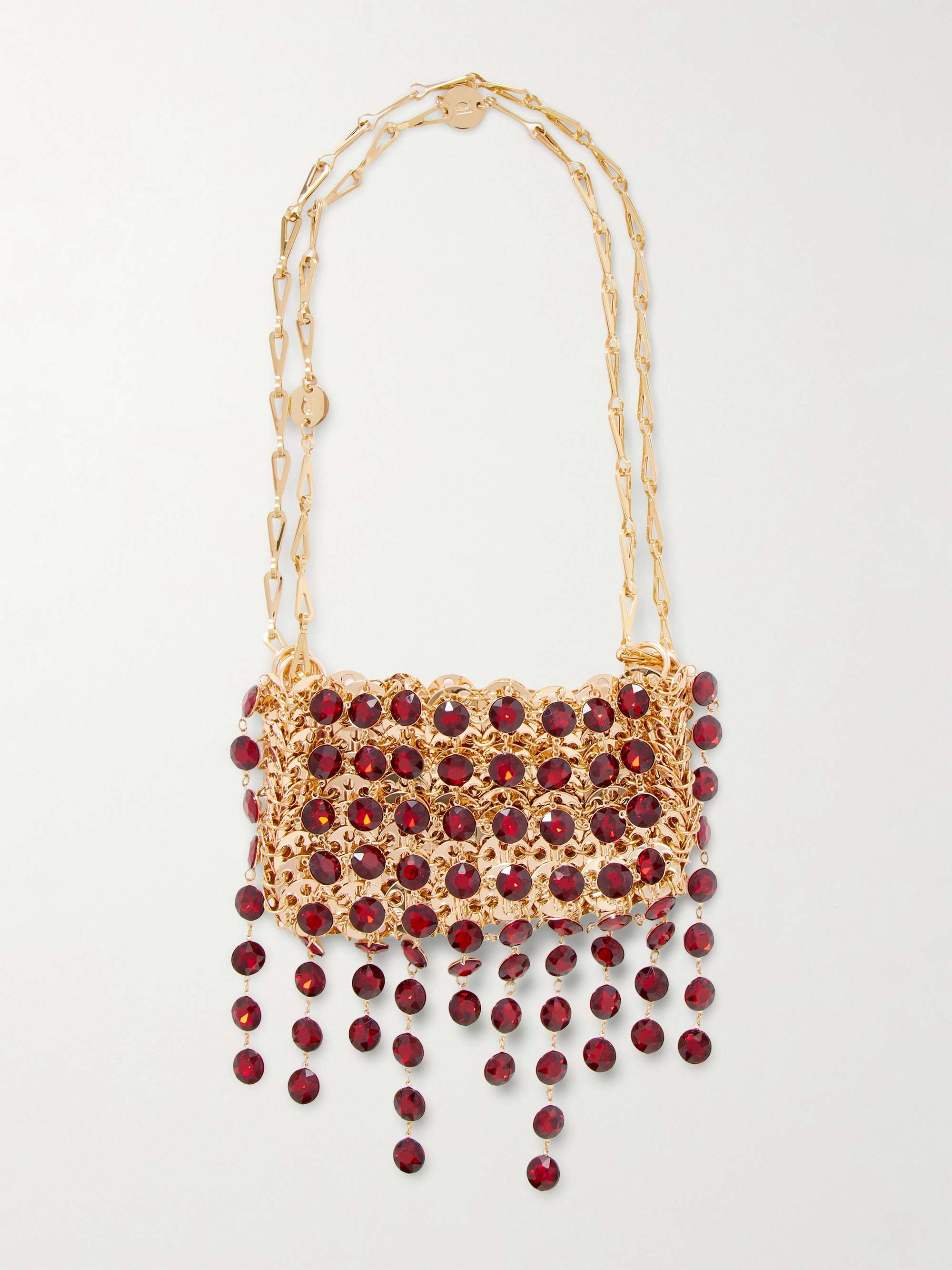 Crystal-Embellished Chainmail Shoulder Bag