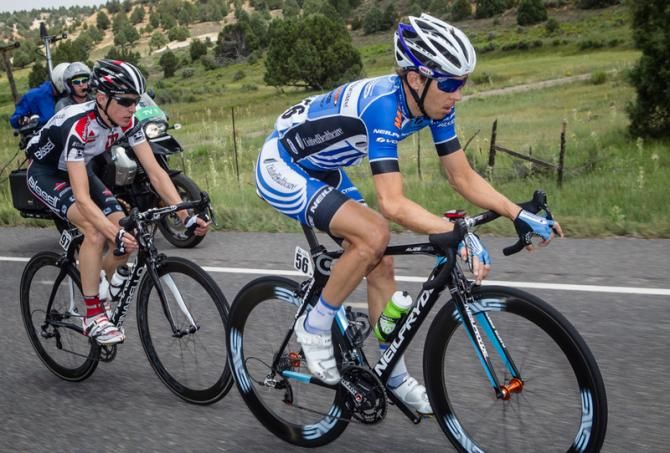 Chris Jones (UnitedHealthcare) leading today's break with Michael Torckler (Bissell).